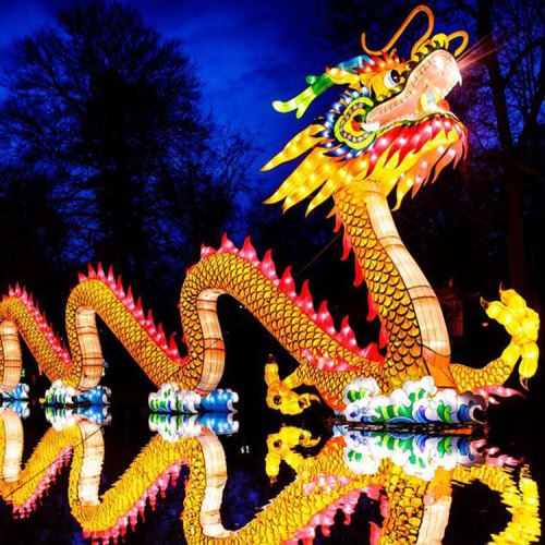 Venta al por mayor Popular Festival Silk Item Lantern Dragon Lanterns
